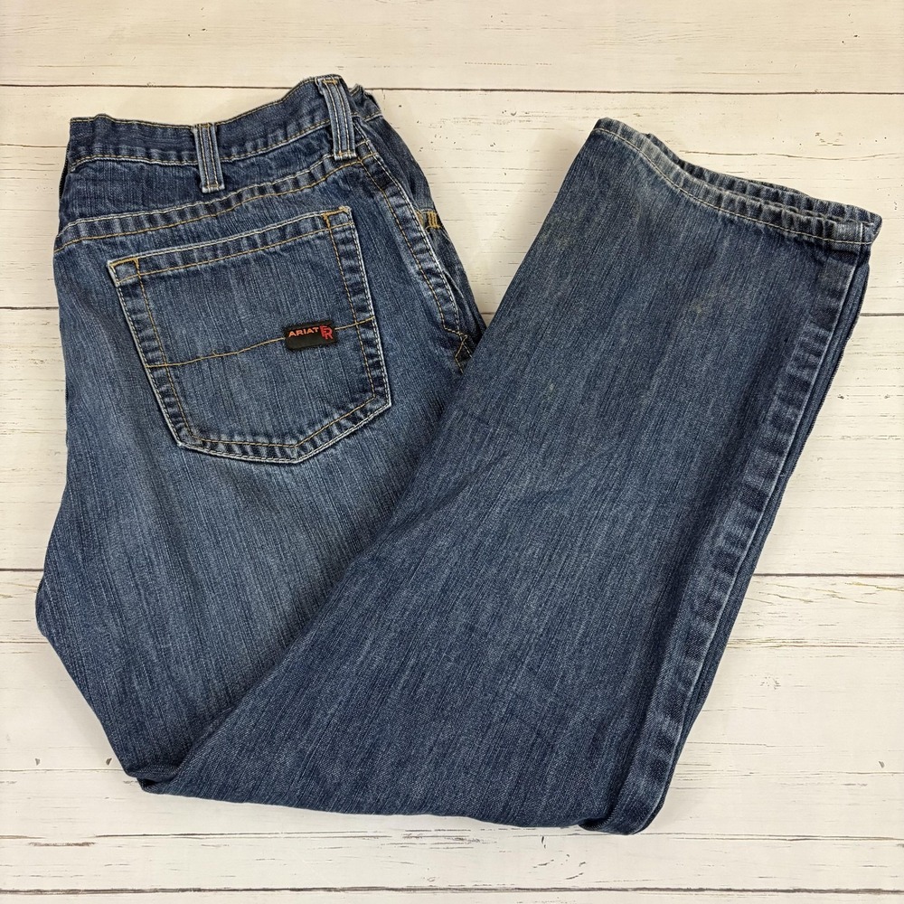 Ariat M4 FR Low Rise Relaxed Bootcut Jeans Mens 40x32 (41X32) Flame Resistant